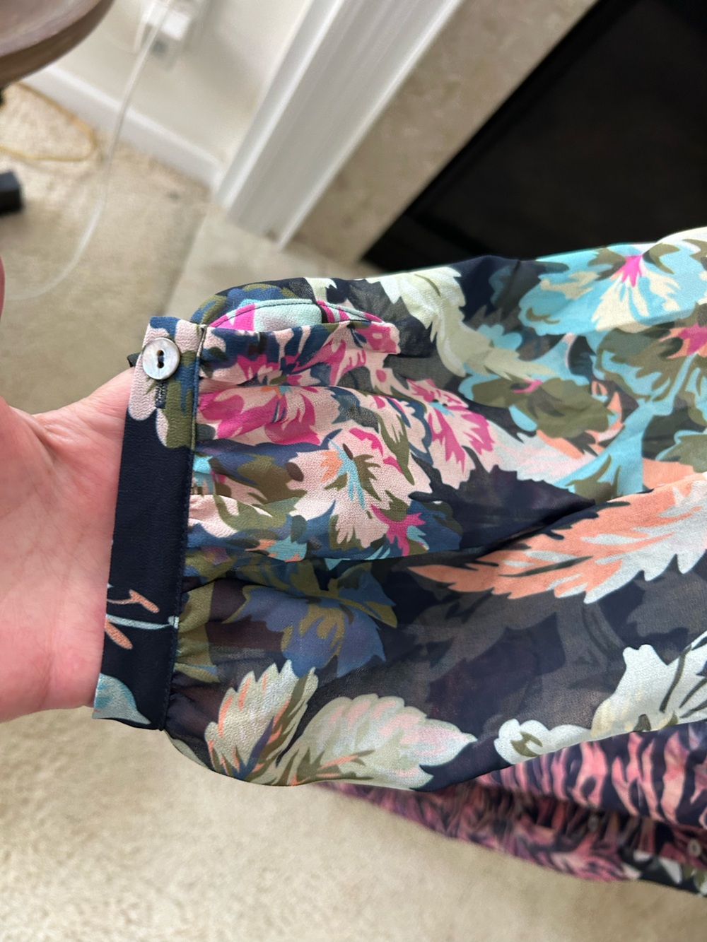 Soft Surroundings Multicolor Floral & Zebra Print Button-Front Maxi Dress - Picture 4 of 9